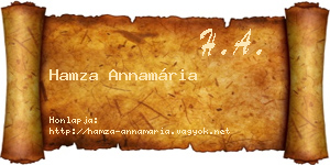 Hamza Annamária névjegykártya